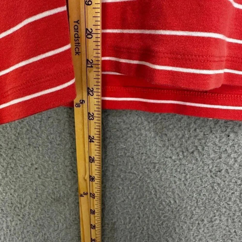 Chicos top womens 2 medium orange striped short‎ sleeve boxy basic casual preppy - Picture 3 of 6